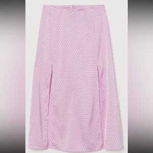 H&M Pink & Black Polka Dot Maxi Skirt  (Size 14)